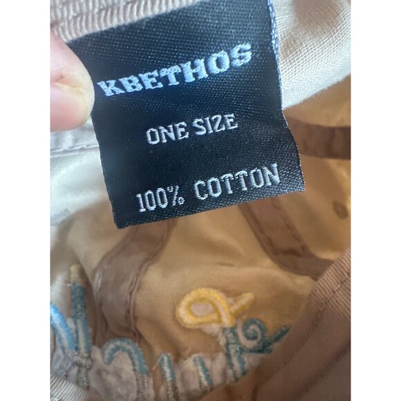 Lucky Embroidered Tan Baseball Cap Adjustable Strap  By KBETHOS One Size - Picture 5 of 6